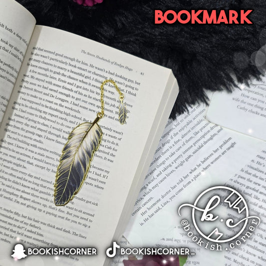 Feather Bookmark- Black
