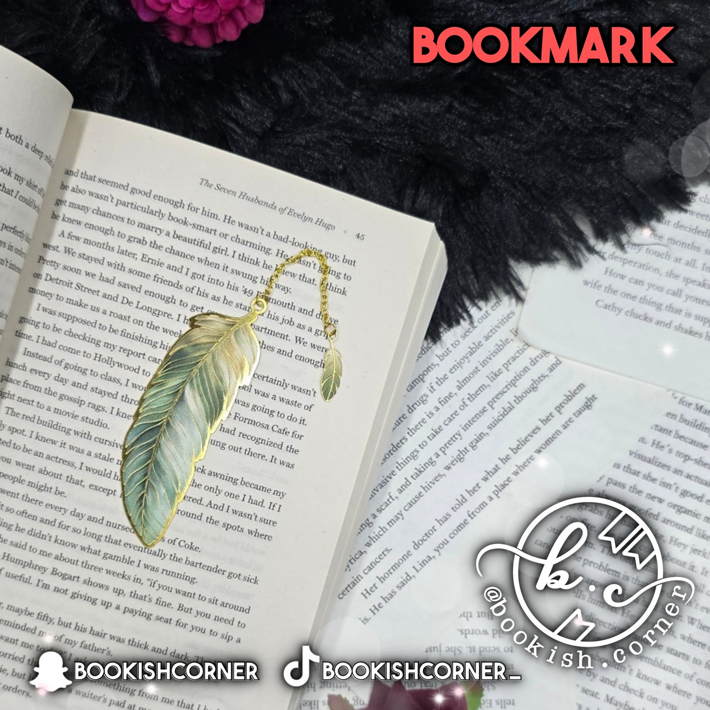 Feather Bookmark- Green