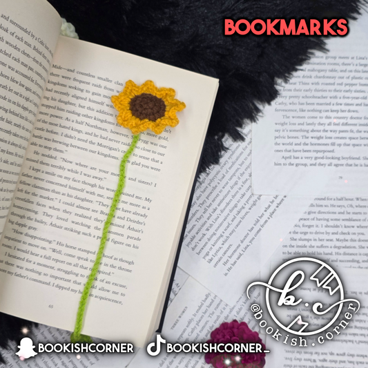 Crocheted Flower Bookmark - Sunflower