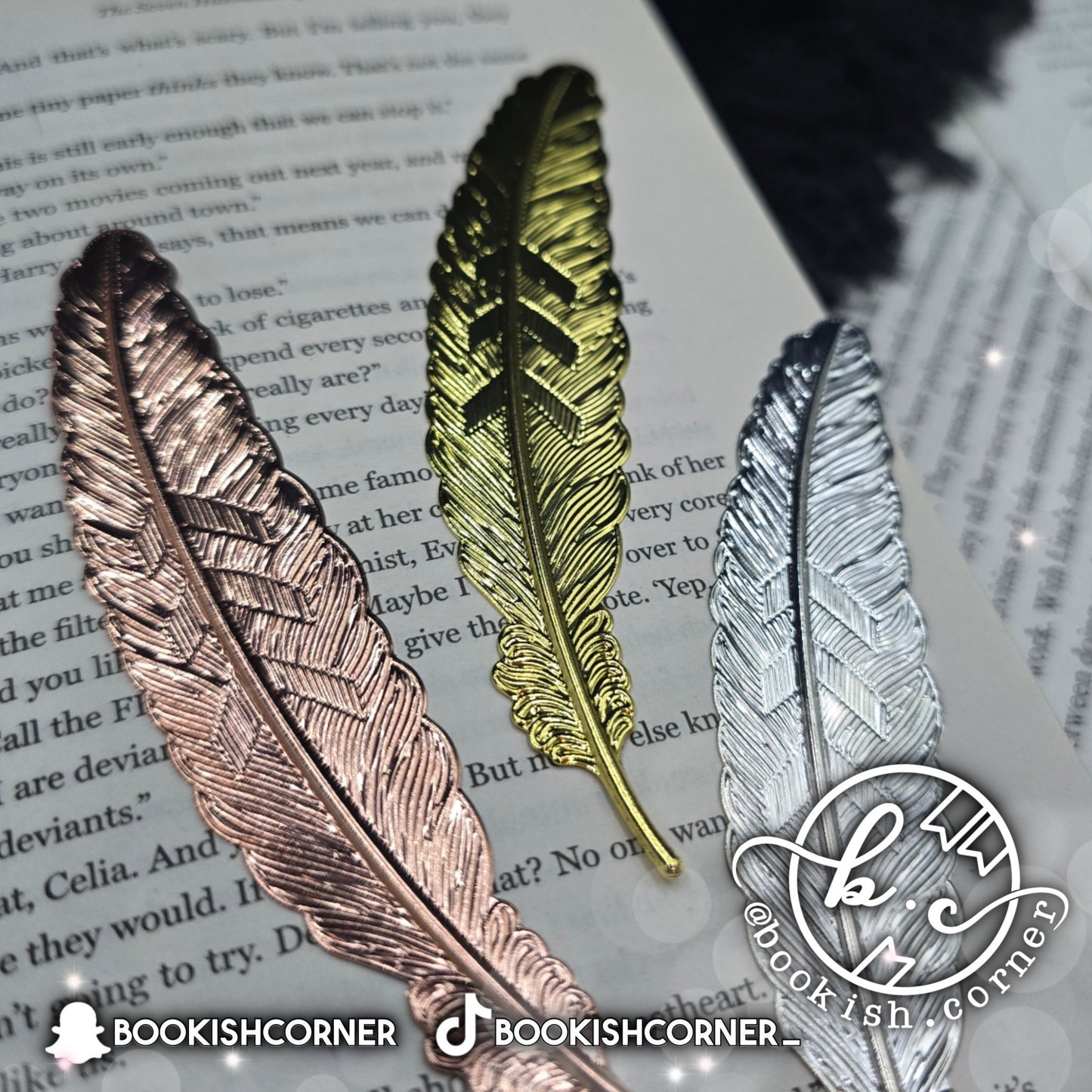 Metalic Feather Bookmarks