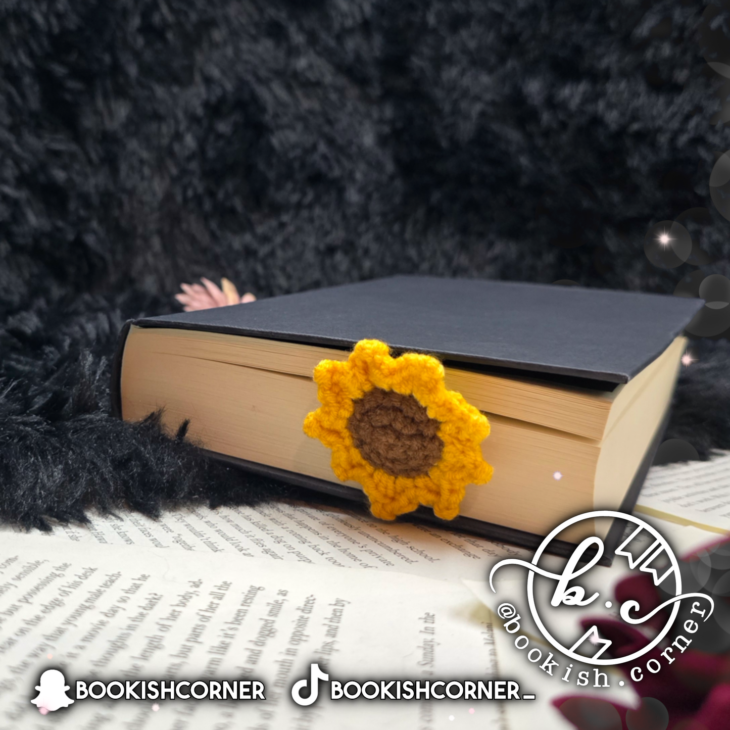 Crocheted Flower Bookmark - Sunflower