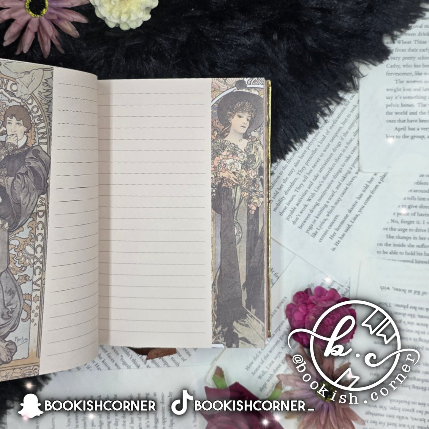 Vintage Girl Notebook - Beige