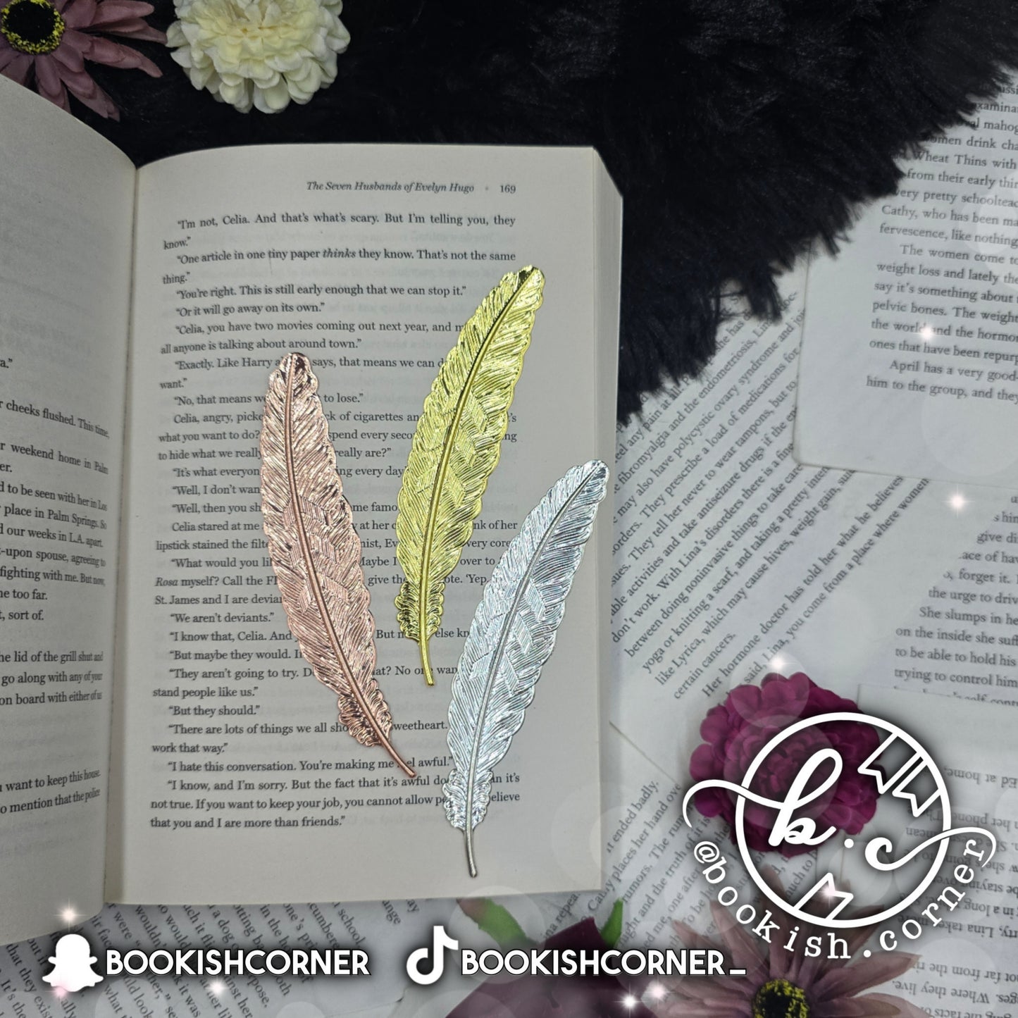 Metalic Feather Bookmarks