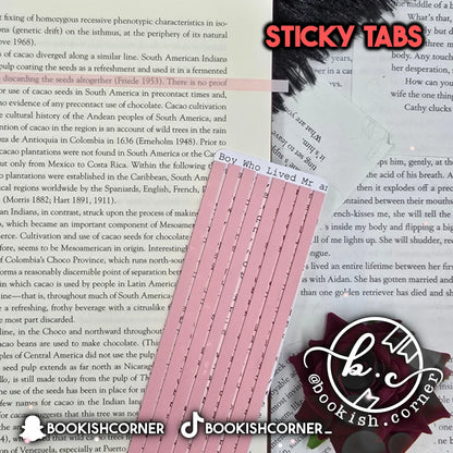 Long Pink Sticky Tabs