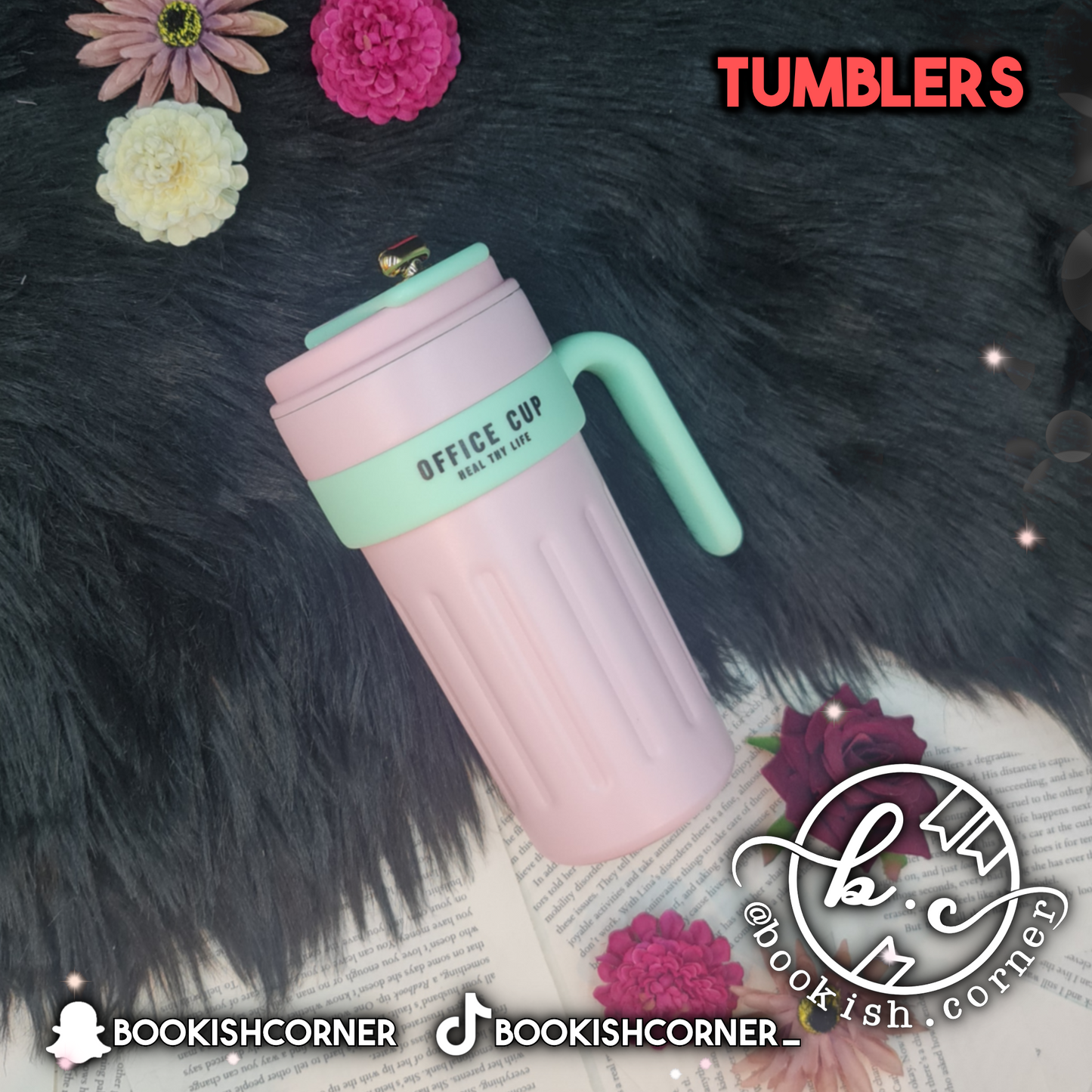 Pink Tumbler With Temperature Screen