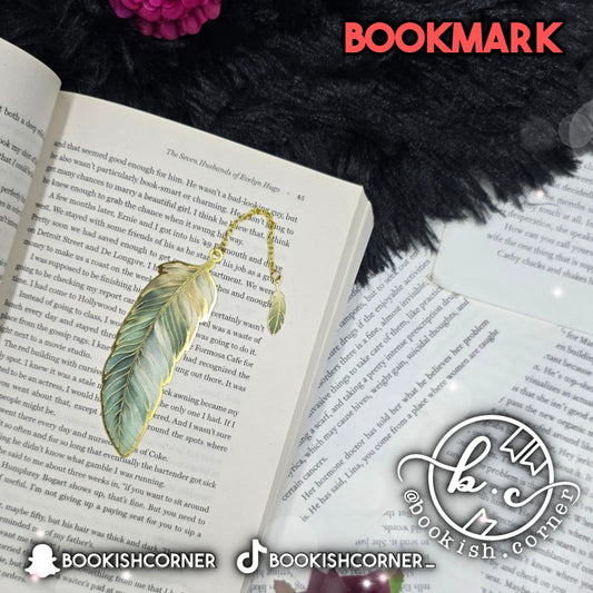 Feather Bookmark- Green