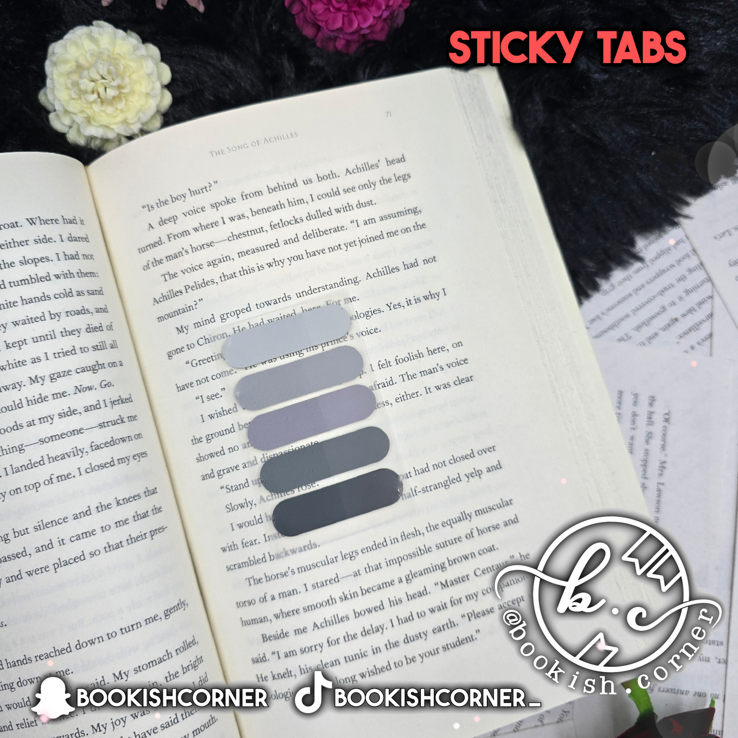 Rounded Sticky Tabs - Grey