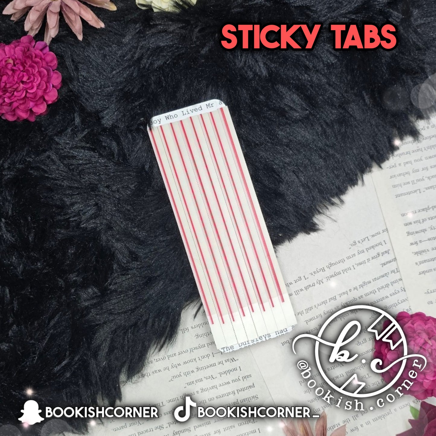 Long Underline Sticky Tabs - Red