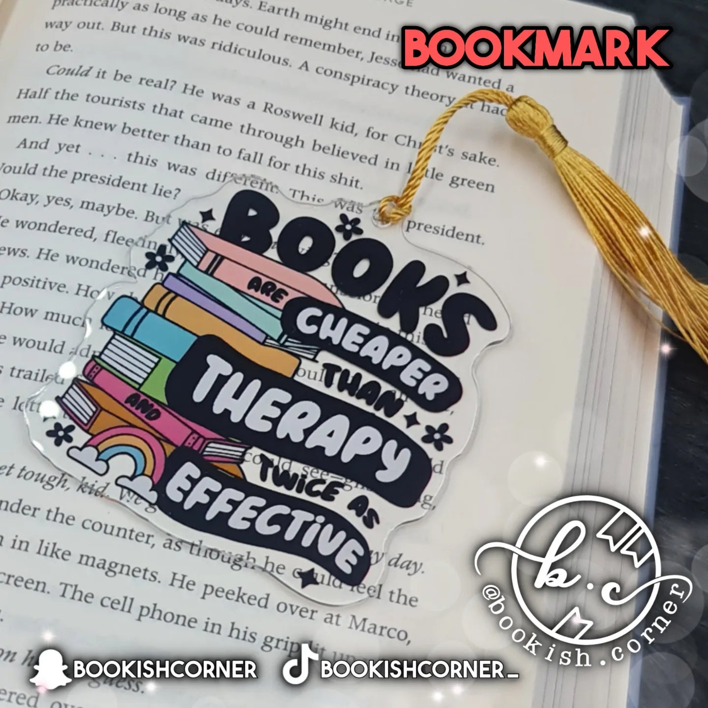 Books Are Cheaper Than Therapy Bookmark