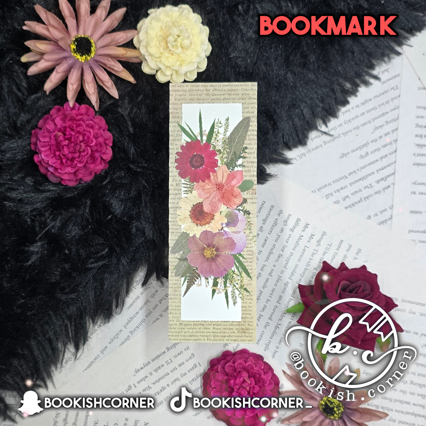 Vintage Flowers Bookmark